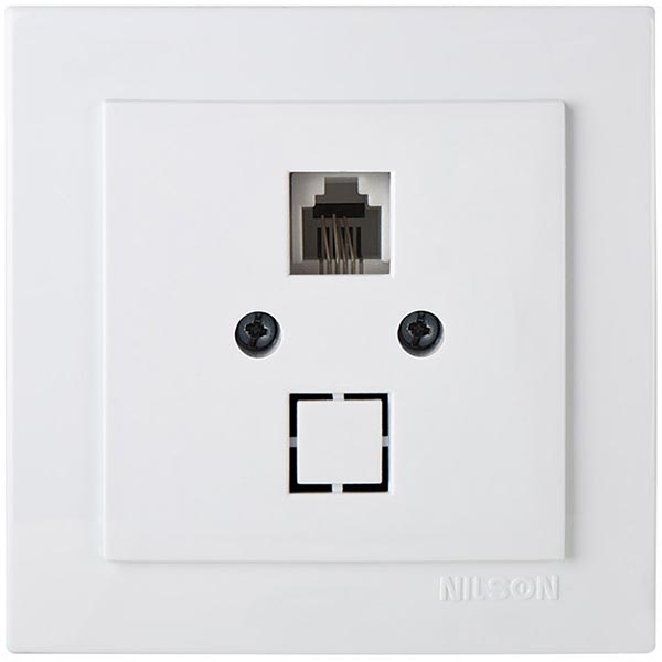 Розетка телефонна Nilson Thema білий 24111040