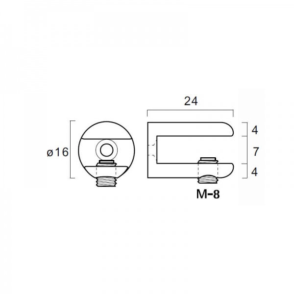 Тримач для полиць REI 87Рg 8-10 мм поліроване золото