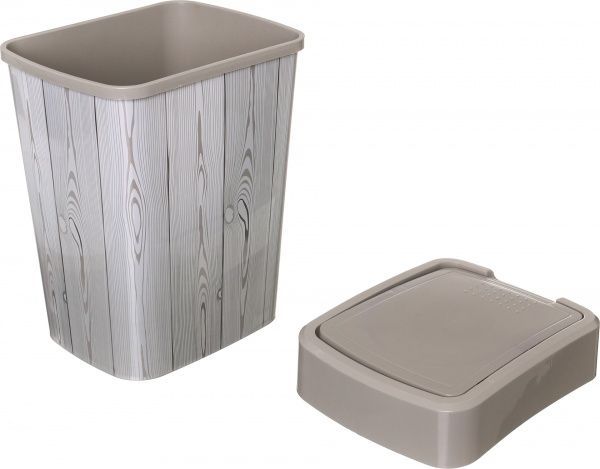 Відро для сміття Алеана Євро 18 л кремовий/дерево світле 121067