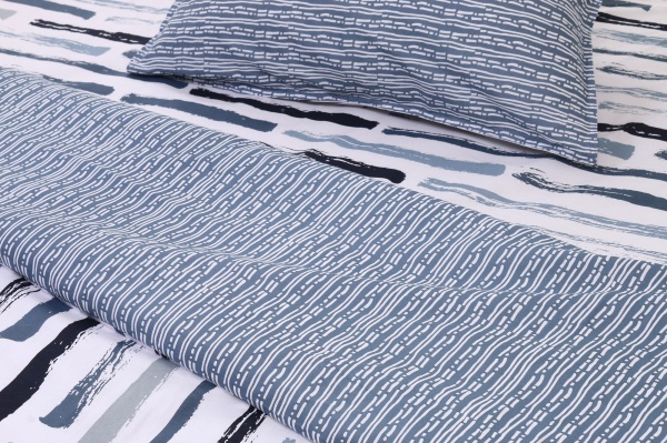 Комплект постельного белья Brest полуторный серый с белым Today (без простыни)