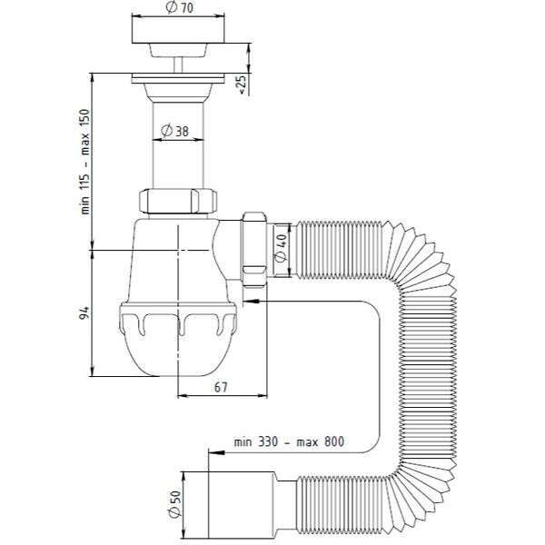 Сифон для кухонной мойки Water House Тюльпан-Мойка