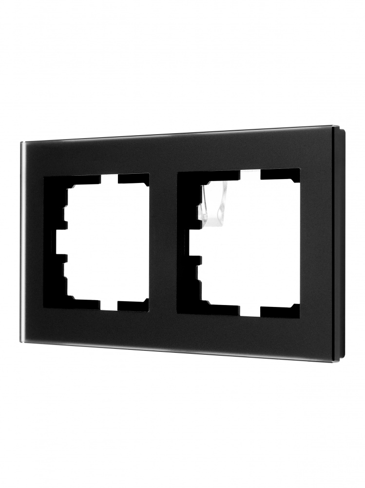 Рамка двомісна Lezard Vesna горизонтальна матовий чорний 742-5980-147