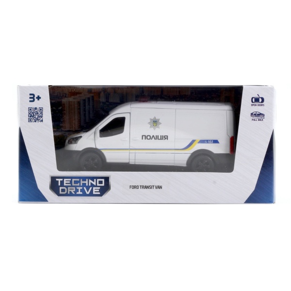 Автомодель TechnoDrive 1:32 Ford Transit Van Полиция 250343U