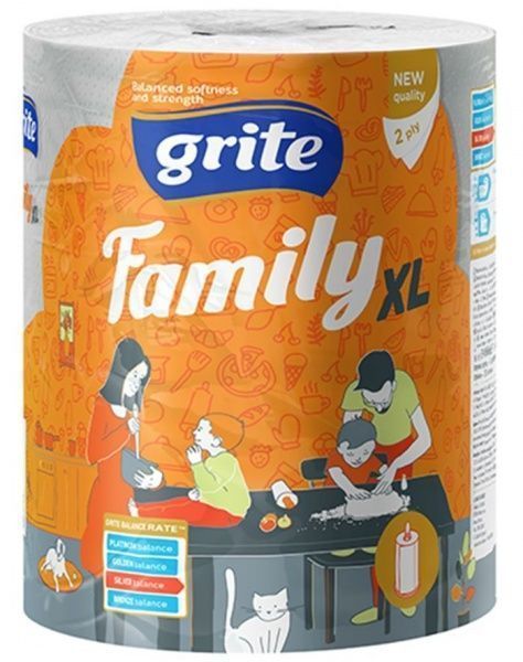 Паперові рушники Grite Family XL двошаровий 1 шт.