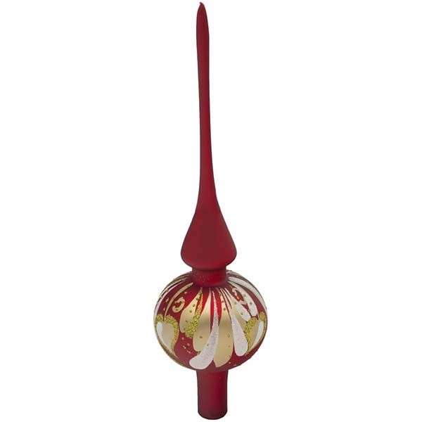 Верхушка для елки красная матовая 70 мм
