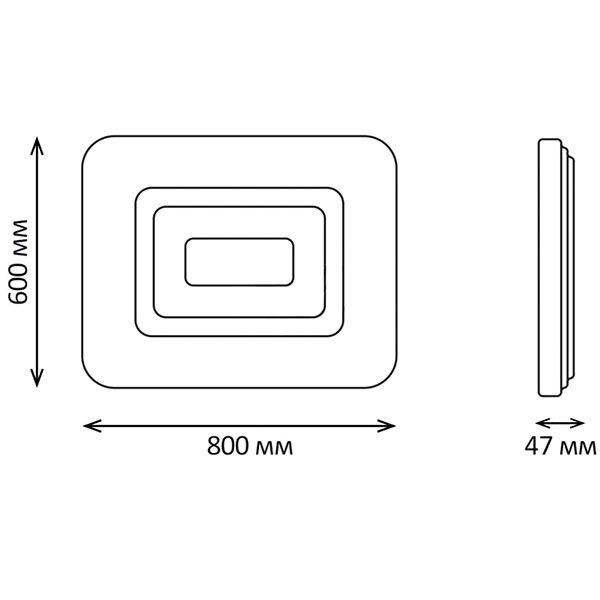 Світильник світлодіодний Estares Quadron Double з пультом ДК 136 Вт білий 3000-6500 К 