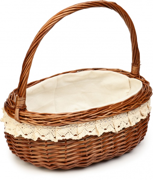 Корзина плетеная с текстилем Tony Bridge Basket 36х25х16 см QN68939-2 