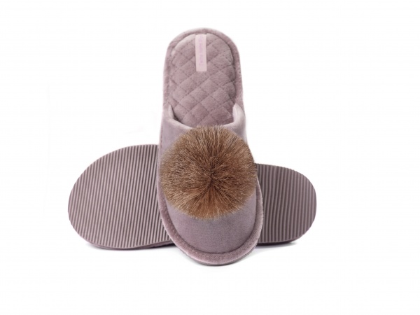 Капці домашні Twins HS-OZ Помпон р. 36/37 бежевий 