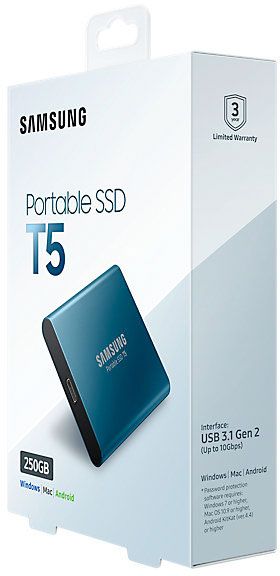 SSD-накопитель Samsung T5 250GB Portable TLC (MU-PA250B/WW) 