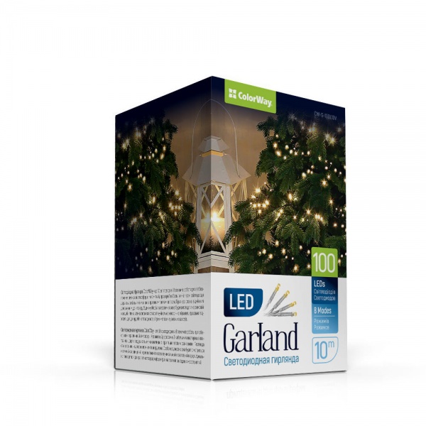 Гирлянда ColorWay 8 функций светодиодная (LED) 100 ламп 10 м 