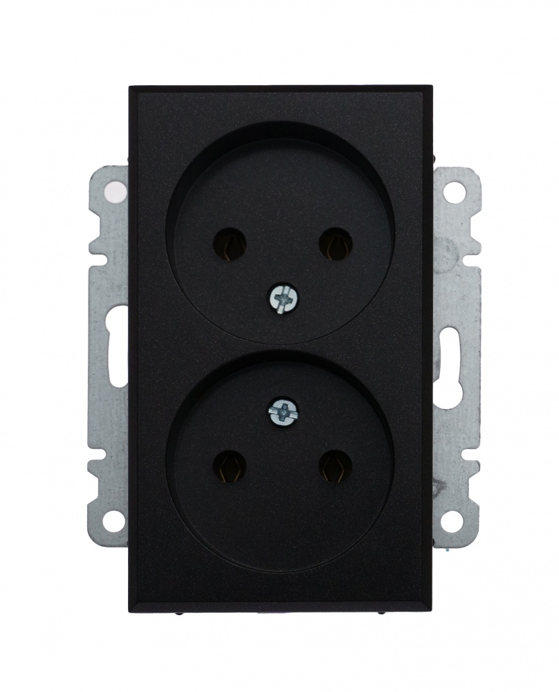 Механизм розетки без заземления Makel Karea IP20 черный матовый 57054017