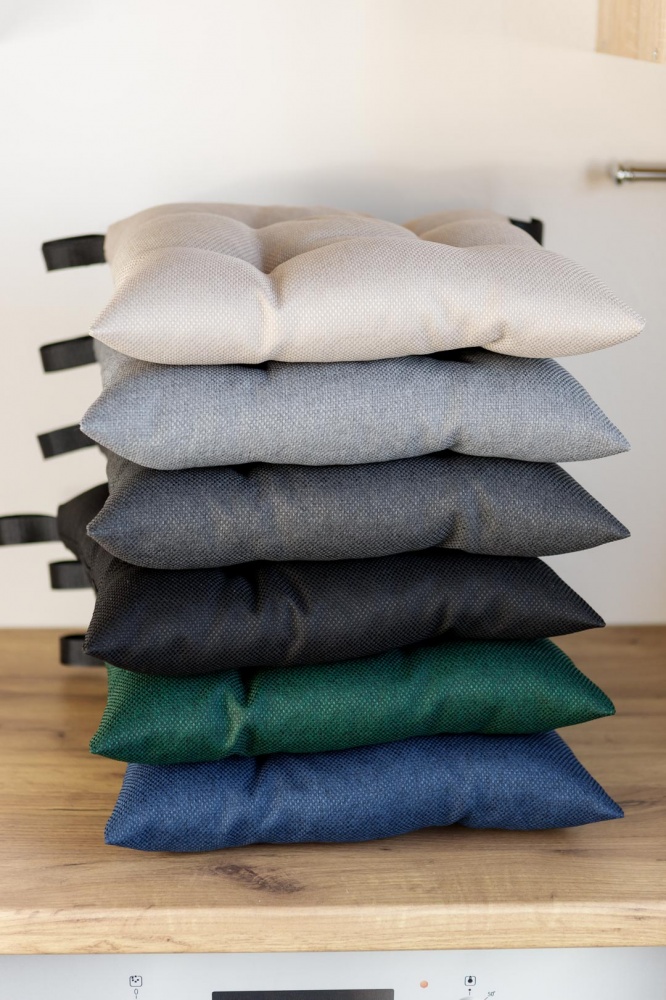 Подушка на стул 40х40 см LEON серая на липучке Прованс