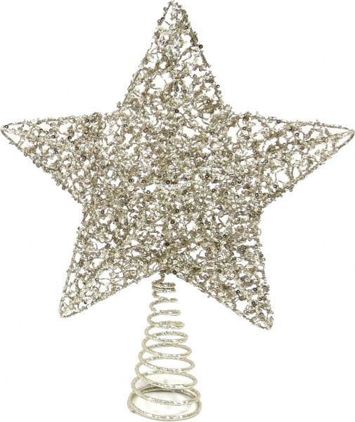 Верхівка пластикова Зірка ажурна 30 см MC18B-17773-2 шампань 