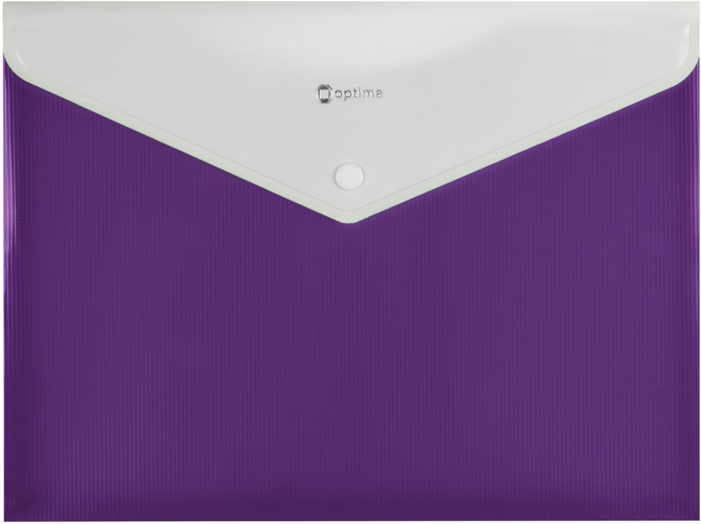 Папка-конверт А4 непрозора на кнопці Смуга фіолетова Optima O31315-12