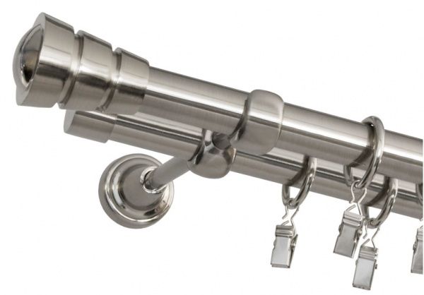 Карниз Bojanek FEDORA подвійний укомплектований d19 мм 240 см нержавіюча сталь 