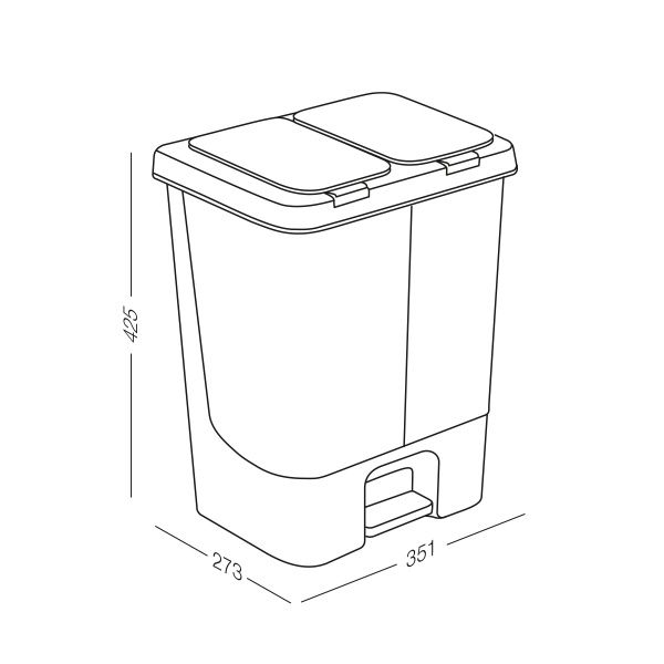 Відро MVM BIN-5 бежевий/коричневий 20 л бежевий із коричневим BIN-05(10+10L) Beige/Brown