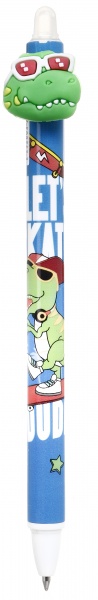 Ручка гелева напиши-зітри Dino блакитна 