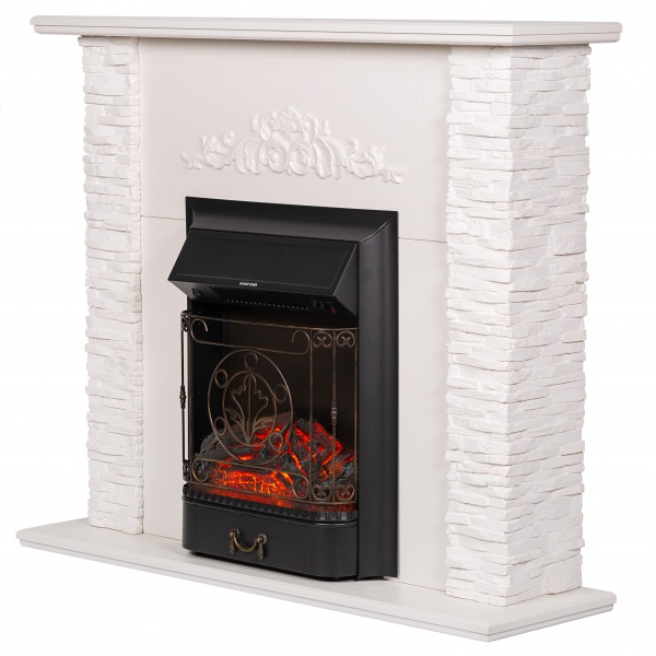 Камінокомплект ASTRA FLAME Ларнака white + INVER BLACK