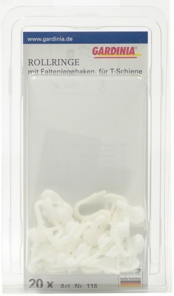 Гачки Т-подібний для гнучкого карнизу Gardinia набірний білий 