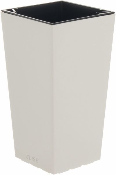 Горшок пластиковый Plastkon ELISE глянцевый квадратный 14,4л белый 