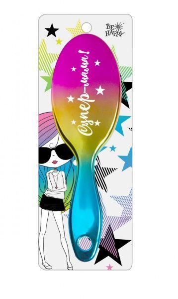 Щетка для волос именная Be Happy Super Star 004-Супер-мама!