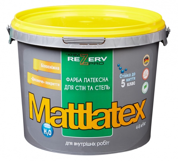 Фарба інтер'єрна латексна Khimrezerv PRO MATTLATEX глибокий мат біла 2,7л 