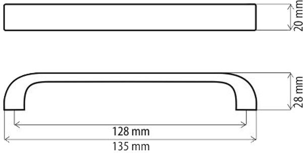 Меблева ручка DN 94 G5 128 мм матовий хром DC 65529