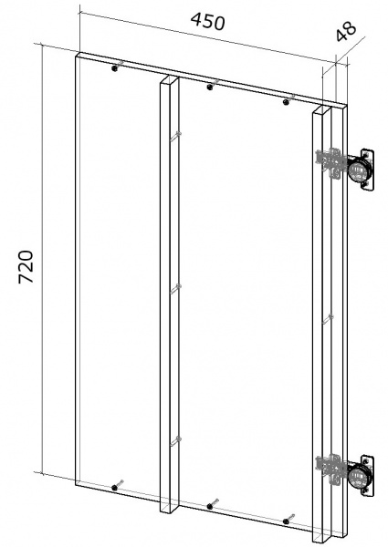 Тумба нижняя Грейд щит для угла 450x720x60 мм серый