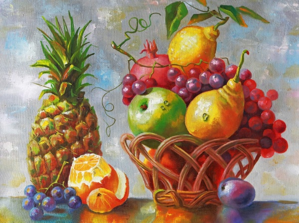 Репродукция Фруктовый натюрморт 50x70 см Арт Фемелі 