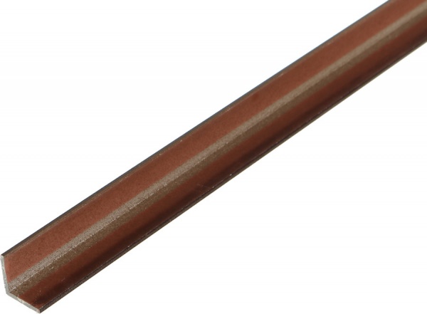 Кутник алюмінієвий АЛЮПРО 15x15x1,5 мм 2500 мм с клейкой лентой горіх темний