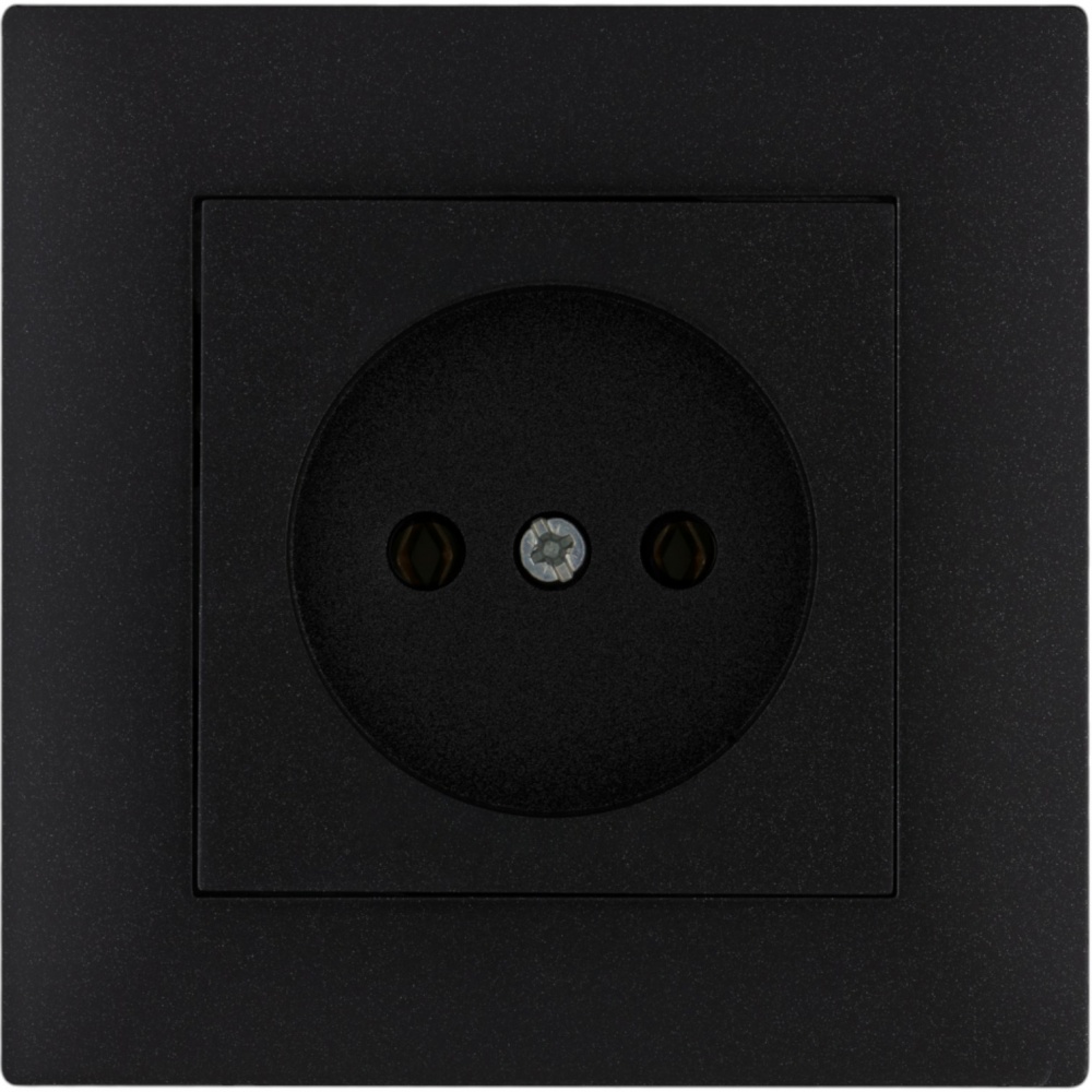 Розетка без заземлення Makel Rizz IP20 чорний матовий 88054022