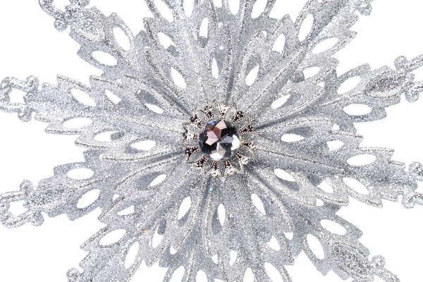 Верхівка для ялинки Сніжинка з присипкою 19 см матова в асортименті 