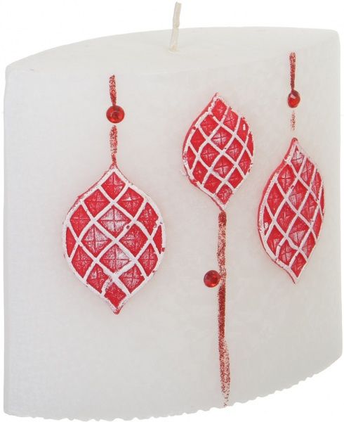 Свеча декоративная Аппликация Эллипс 55 * 125 Красная Pako-If