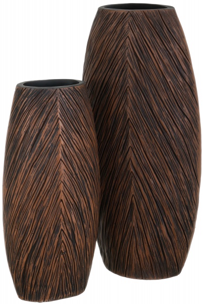 Ваза полирезиновая коричневая Browny 16х10х34 см