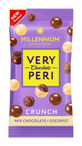 Драже Millennium Crunch в молочном и белом шоколаде с кокосом 30 г (Very Peri) 