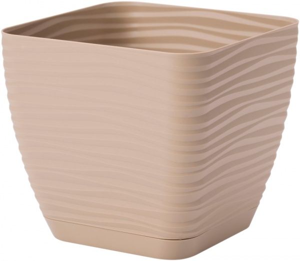Вазон пластиковий Form Plastic Сахара міні Квадро-19 квадратний 4,2л лате 