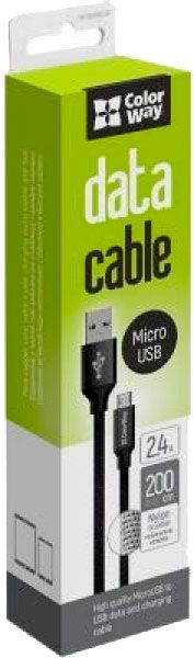 Кабель ColorWay USB - MicroUSB 2.4А 2 м чорний 