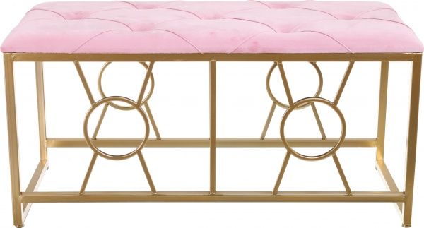 Банкетка декоративная пудровая 90x40х45 см 