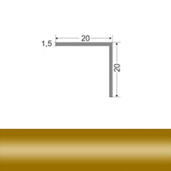 Профиль алюминиевый универсальный для плитки ТІS 20x20x2700 золото