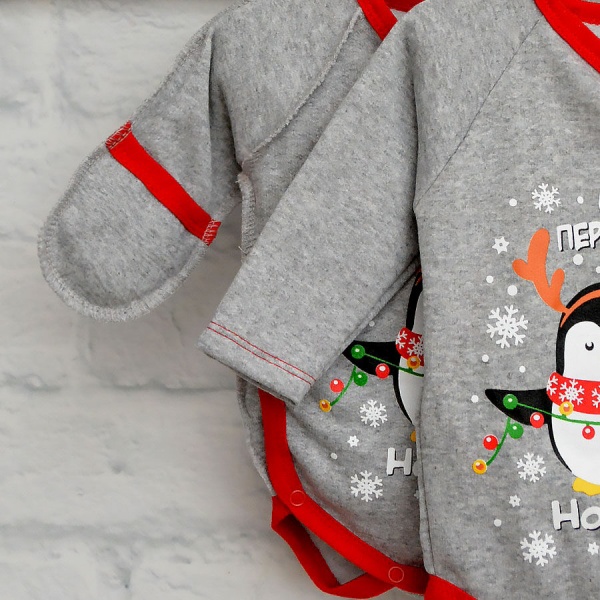 Боди унисекс Blanka Мой Первый Новый год р.62 серый 110100 