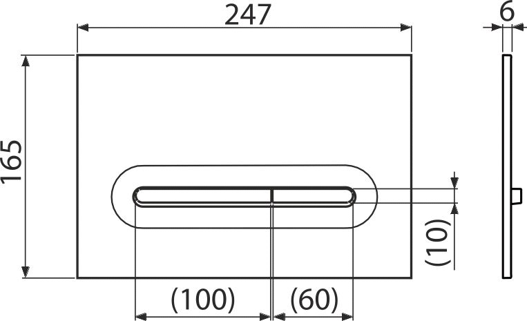 Кнопка керування Alca Plast для прихованих систем інсталяції, білий-мат/хром-глянець