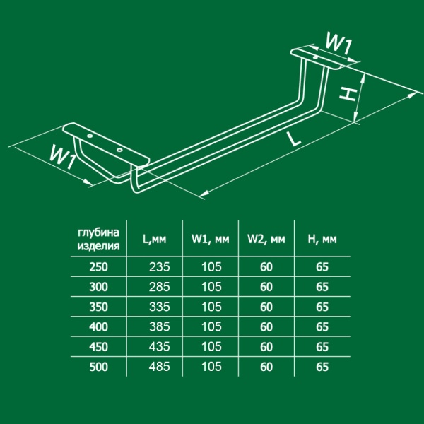 Бокалотримач стельовий 400 мм ДС 1-й хром