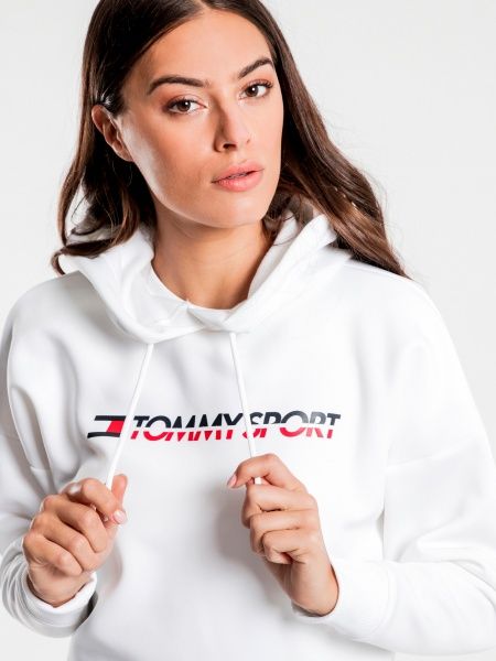 Джемпер Tommy Hilfiger CROPPED FLEECE HOODY S10S100360100 р. M белый