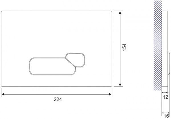Кнопка смыва Cersanit Actis черное стекло S97-018