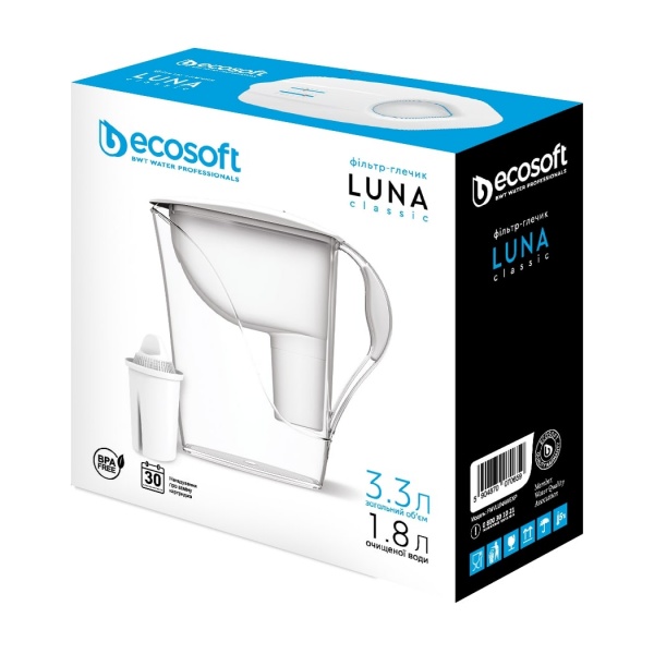 Фильтр-кувшин Ecosoft Luna Classic 3,3 л (FMVLUNAWEXP)