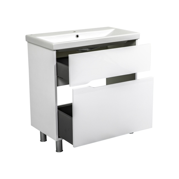 Тумба на ножках Aqua Rodos Сидней 80 белый глянец с умывальником