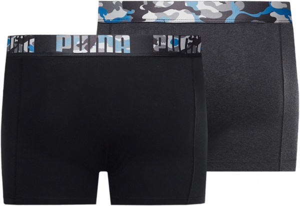 Трусы Puma MEN PRINT BOXER 2P BLACK / COBALT 93816602 р.XL черный