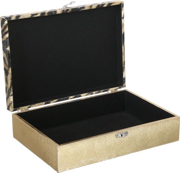 Сундучок Тигр 26,5х18,5х7 см с золотом