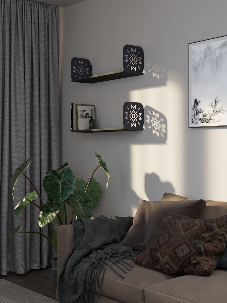 Полиця навісна Metkas Home Дім 800x220x220 мм антрацит (DPN02233 08022 11)