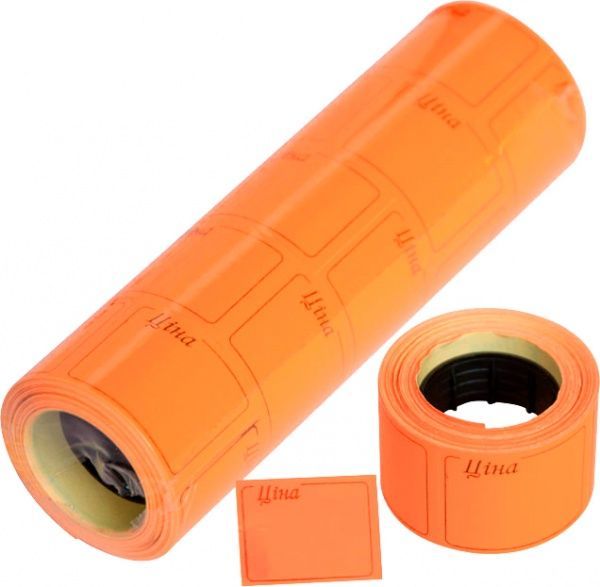 Ценник F 4 печатный 4 метра 111 шт. 5 роликов 29x36 оранжевый 